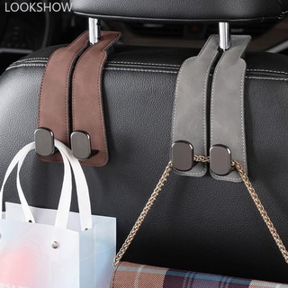 LOOKSHOW Móc Xe Phía Sau Ghế Sau Móc Tựa Đầu Móc Treo Kẹp Móc Đôi Giá Đỡ Lưu Trữ Phụ Kiện Nội Thất Ô Tô E5Y1