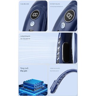 Quạt Đeo Cổ Mini – 5 Cấp Gió Mạnh, Sạc USB, Nhỏ Gọn Tiện Lợi