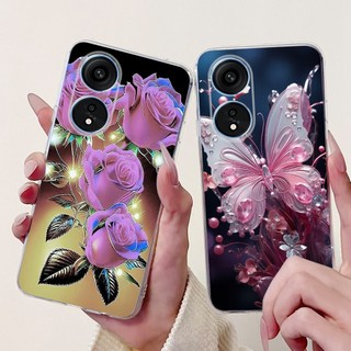 Vỏ Mềm Cho OPPO Reno 8T 4G 5G Ốp Điện Thoại Hoa Phổ Biến Trái Tim Tình Yêu Silicon Bảo Vệ Cho OPPO Reno8 T Reno8T Ốp Lưng