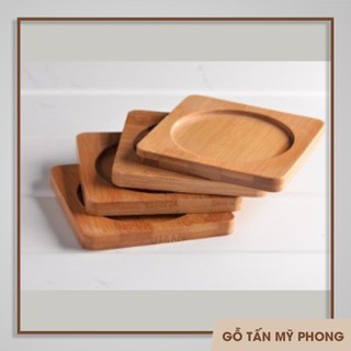 Miếng gỗ lót bình thủy tinh, cốc nước, chậu gốm, chậu cây cảnh, sen đá, xương rồng | Lót ly gỗ