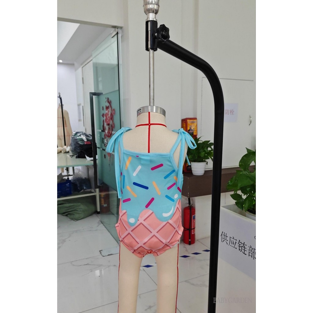 / / -6Month-4 Tuổi Đồ bơi in kem không tay co giãn cho bé gái Đồ bơi một mảnh cho bãi biển mùa hè