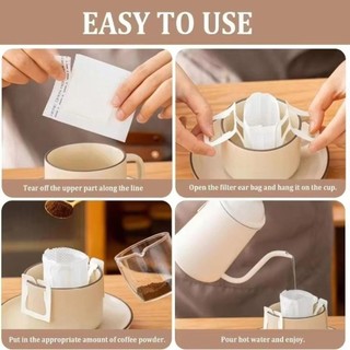 ROLY 10/50 Túi lọc cà phê dày dùng một lần, treo tai rót, lọc cà phê