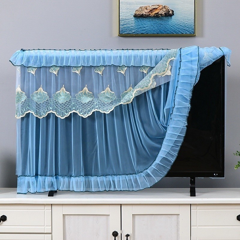 Rèm tivi chống bụi,vải che bụi cao cấp,trang trí ti vi, decor tivi, tấm phủ che tivi,32 inch