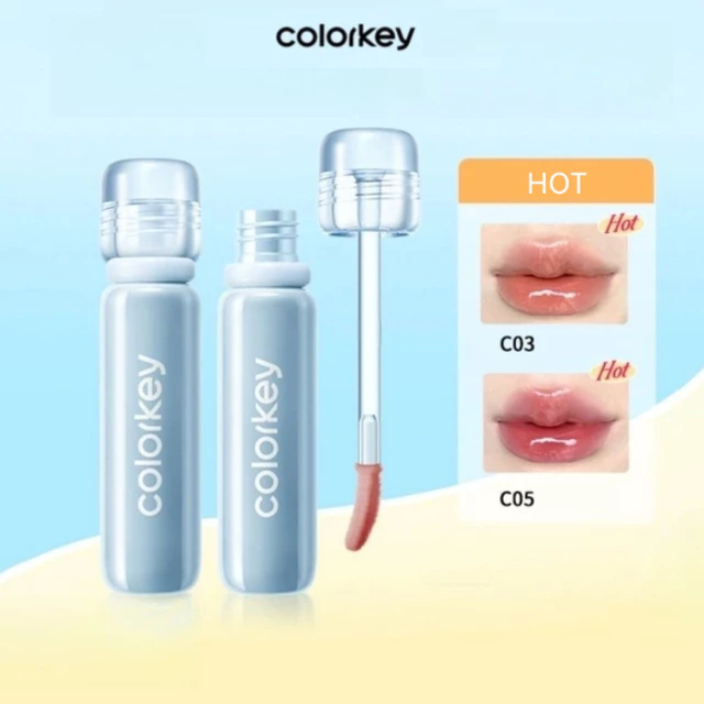 COLORKEY Son Bóng Nhỏ Đá Kim Cương Son Bóng Thủy Tinh Môi Dưỡng Ẩm Son Bóng