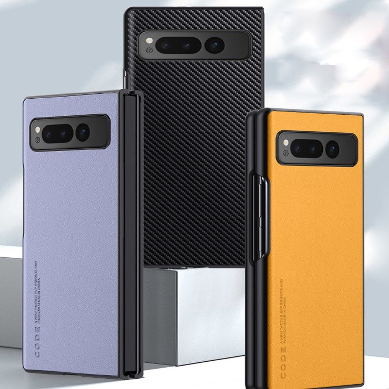 Ốp Da Cho Google Pixel Fold Chống Sốc Sang Trọng Matte PU Cover Business Case