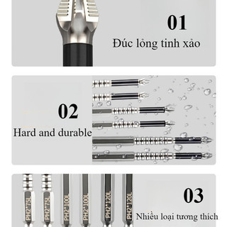 Bộ Vít Chống Trượt K5, Đầu Từ Tính & Tuốc Nơ Vít Cứng, Chống Thấm Nước,  Chân Lục Giác 6.35mm