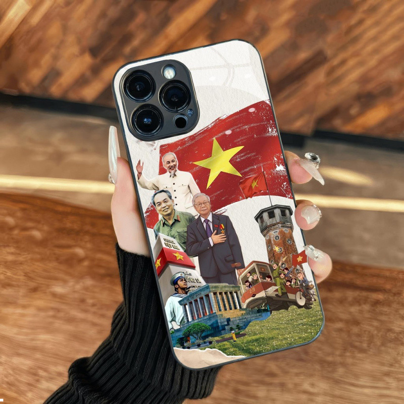 Ốp Kính 3D Độc Lập Việt Nam Cho iPhone 16 17,15 14 13 12 11 8 7 6 6s 6p 7p 8p 6g 7g 8g Pro Max XR XS xsmax Plus Pro