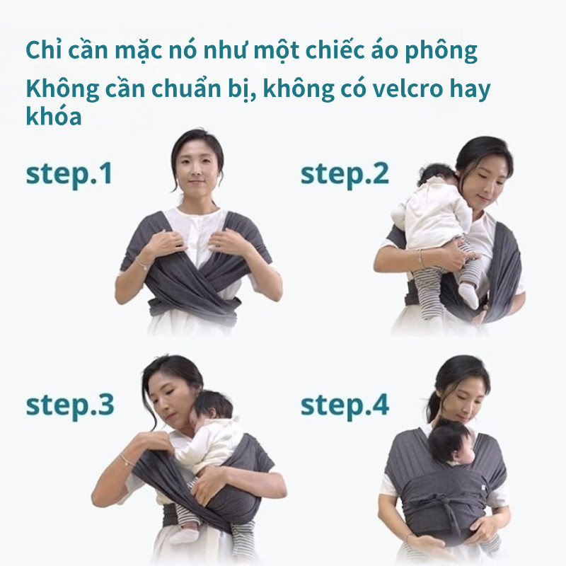 Địu Em Bé Sơ Sinh Chất Liệu Mịn Mát Có Thể Điều Chỉnh Thoáng Khí Mùa Hè Địu Vải Cho Bé Cho Bé Từ 0 Đến 24 Tháng Tuổi