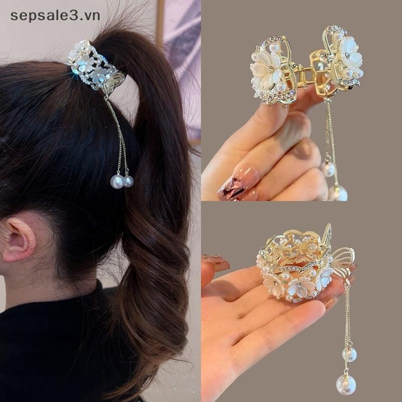 # VN # Thời Trang Kim Cương Giả sel Ngọc Trai Vuốt Tóc Hoa Nữ Barrettes Đuôi Ngựa Giá Đỡ Kẹp Tóc Phụ Kiện Tóc Quà Tặng.