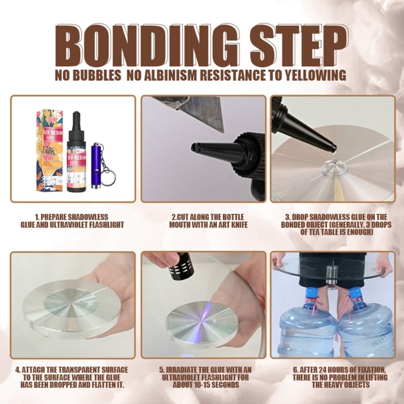 PCF - Bộ keo nhựa epoxy UV trong suốt, dùng với đèn pin và làm trang sức nhựa