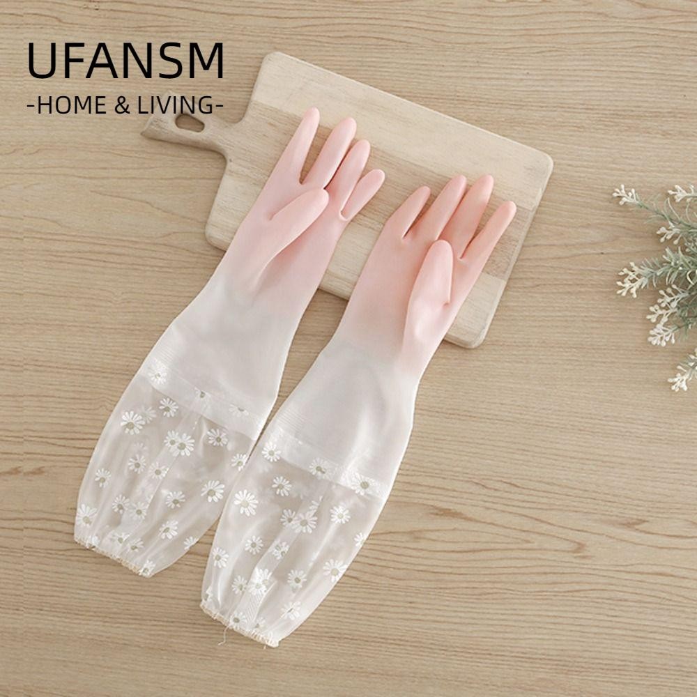 Găng tay rửa chén UFASM Silicone dày chống thấm nước gia đình