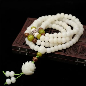 Luimo Thiết Kế Ban Đầu Tự Nhiên Bồ Đề Rễ Hạt Vòng Tay Hoa Sen Món Quà Trang Sức SBS