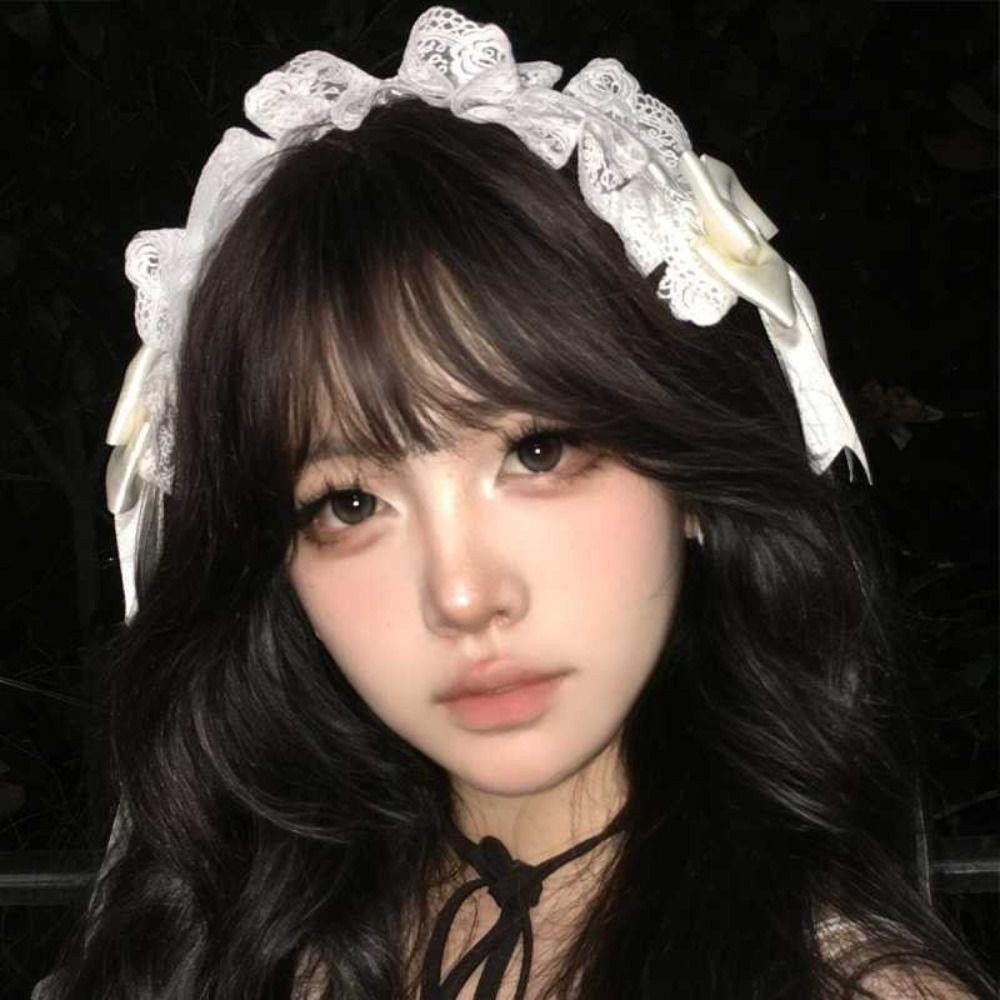 Vận chuyển nhanh - Quấn đầu SIMPLEAID, băng đô tai mèo nơ Lolita, phụ kiện tóc cosplay ren