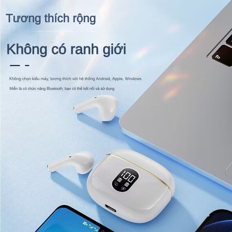 Tai nghe Bluetooth không dây Khử tiếng ồn Loại trong tai Tuổi thọ pin dài Màn hình pin lớn