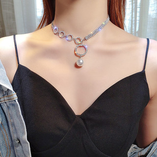 dây chuyền ngọc trai vòng cổ nữ dây đeo cổ choker thời trang kim cương phụ kiện