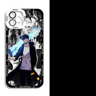 Ốp Điện Thoại Cho IPhone 11 12 Pro Max 13 Mini 6 6S 7 8 Plus SE 2020 2022 Vỏ TPU Trong Suốt Solo Leveling Cool 3D Bảo Vệ Toàn Diện Retro Camera Bảo Vệ Mặt Sau