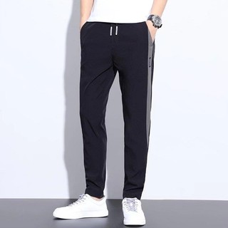 Quần nam Gksss thời trang và phổ biến dáng rộng giản dị phong cách Hàn Quốc mỏng mùa hè quần thể thao lụa băng khô nhanh