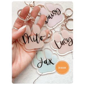 Móc khoá Acrylic nền TRONG khắc tên theo yêu cầu- Sango