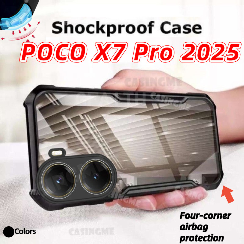Poco X7 Pro 2025 Túi Khí Trong Suốt Vỏ Điện Thoại Cho POCO X7 Pro 5G X7Pro PocoX7Pro PocoX7 7XPro X 7 Pro 4G Silicon Trong Suốt Ốp lưng Acrylic Chống Sốc Ốp Lưng TPU Mềm