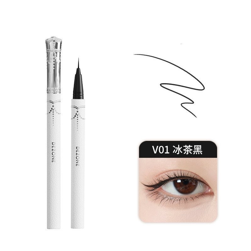 Dezone daizhuang Bút kẻ mắt dạng lỏng tinh xảo kim Bút kẻ mắt siêu mịn chống mồ hôi lâu trôi nwqc