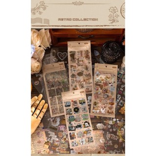 JIANWU Hoài Cổ Retro Series Vintage Dễ Thương Trẻ Em Phong Cảnh Chất Liệu Cắt Dán PVC Tạp Chí Sáng Tạo Sổ Lưu Niệm Văn Phòng Phẩm