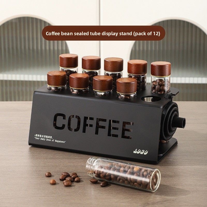 Cà Phê Đậu Bảo Quản Hộp Đựng Ống Hiển Thị Giá Trà Chai Thủy Tinh Đơn Liều Espresso Phụ Kiện Cà Phê Bộ Barista Dụng Cụ Quà Tặng
