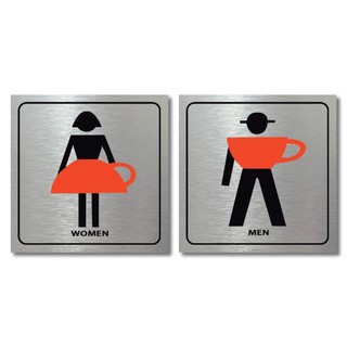 Toilet-WC- Bảng chỉ dẫn - bảng hướng dẫn nhà vệ sinh, Toilet Nam nữ cho nhà hàng, khách sạn, quán ăn, quán nhậu BH-24T