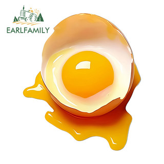 EARLFAMILY Vỡ Trứng Sống Hoạt Hình Ngộ nghĩnh Xe Ô Tô Dán Chống Thấm Nước Xe Máy Windows Mũ Bảo Hiểm Vinyl Decal Tắc Xước Cá Tính Nhãn Xe Hơi