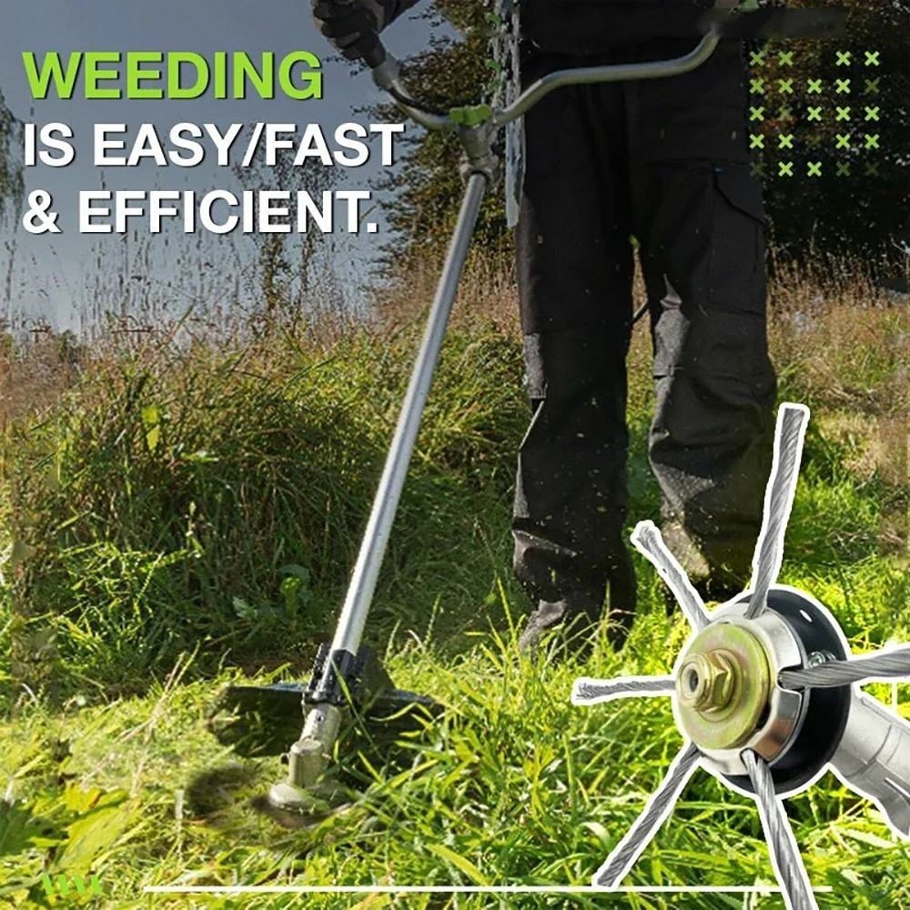 WANYEDI 1 Cái Đầu Máy Cắt Cỏ, Đĩa Bàn Chải 6 inch Đầu Bàn Chải Weed, Loại Bỏ Rêu Rỉ Dây Thép Bánh Xe Đa Năng Cỏ Tông Đơ Đầu Cho Máy Cắt Xăng / Lithium