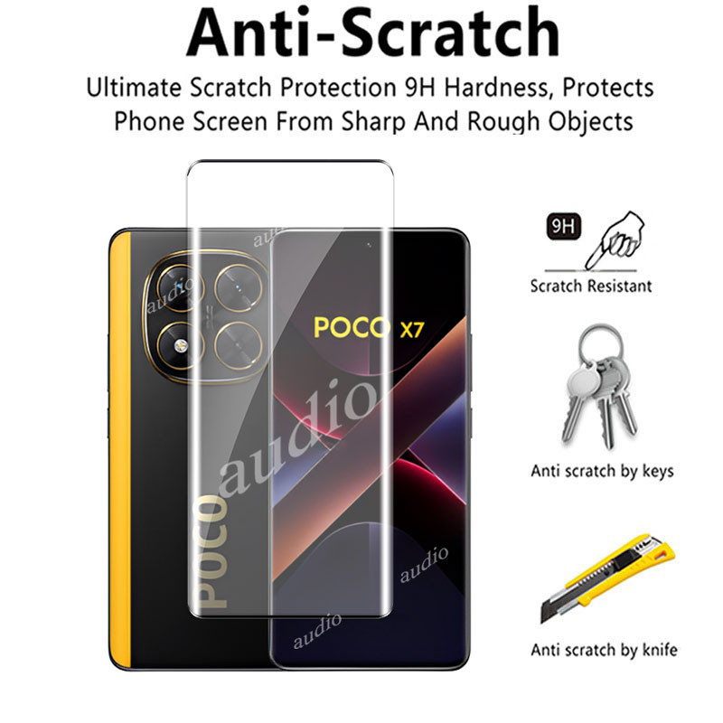 Poco x7 5G 2025 3D Màn Hình Uốn Nóng Mặt Trước Bảo Vệ Cho Xiaomi POCO x7 POCOX7 5G 2025 Kính Cường Lực Cho POCO x7 X 7 7X POCOX7 POCOX7 5G Màn Hình Chống Trầy Xước