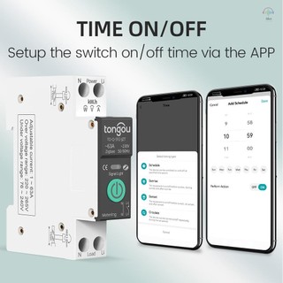 Bộ ngắt mạch thông minh TOKOU Tuya ZigBee có đo sáng 1P 63A DIN Rail Hỗ trợ 3 chế độ thời gian Ứng dụng bảo vệ an toàn Điều khiển từ xa Tương thích với Alexa Assistant f