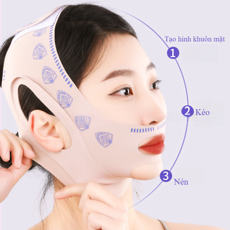 Mặt Nạ Nâng Cơ Mặt Tạo Cằm Chữ V Thoáng Khí Chống Nếp Nhăn, nâng má giảm nếp nhăn nam nữ