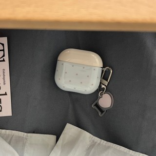 Hàn Quốc Ins Blue Wave Point Với Mặt Dây Chuyền Trái Tim Tình Yêu Vỏ Bảo Vệ Mềm Cho Airpods 4 Pro2 Pro Airpods3 2 1 Thế Hệ Bluetooth Tai Nghe Không Dây Bao Silicon Nữ