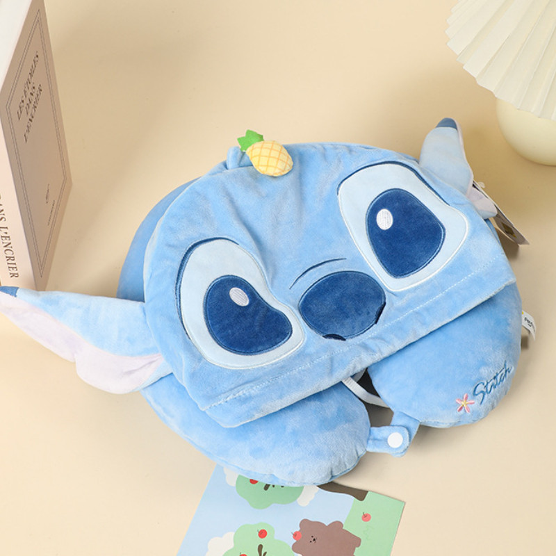 ST2 Stitch Có Mũ Trùm Đầu Gối Hình Chữ U Sang Trọng Du Lịch Di Động Văn Phòng Gối Bảo Vệ Cổ TS2