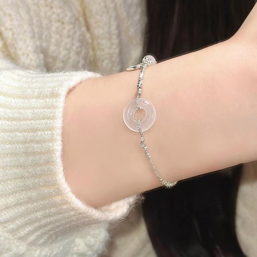 Gửi Mẹ Gửi Bạn Gái May Mắn May Mắn Khóa An Toàn Vòng Tay Bạc Vỡ Nữ 2025 Phong Cách Mới Niche Vòng Tay Tinh Tế