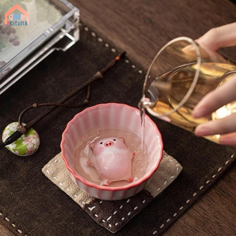Cốc Trà Gốm Tượng Heo Đất Di Động Truyền Thống Bộ Sưu Tập Trà Người Yêu Quà Tặng Với Trà Thú Cưng Cho Phòng Ăn Nhà Hàng Văn Phòng
