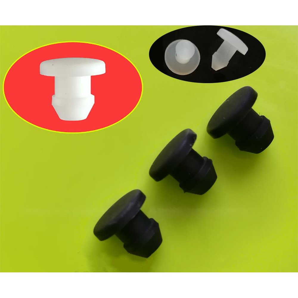 Đen Trắng Silicon Cao Su Lỗ Mũ T Loại Cắm Bao Snap-on Gioăng Trống Cuối Nắp Niêm Phong Nút Chặn 2.5-50.6mm
