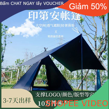 (Ship2tuan) Glamping Lều cắm trại cao cấp Lều da đen, lều cắm trại ngoài trời chống tia cực tím, chống mưa, Lều Dã Ngoại