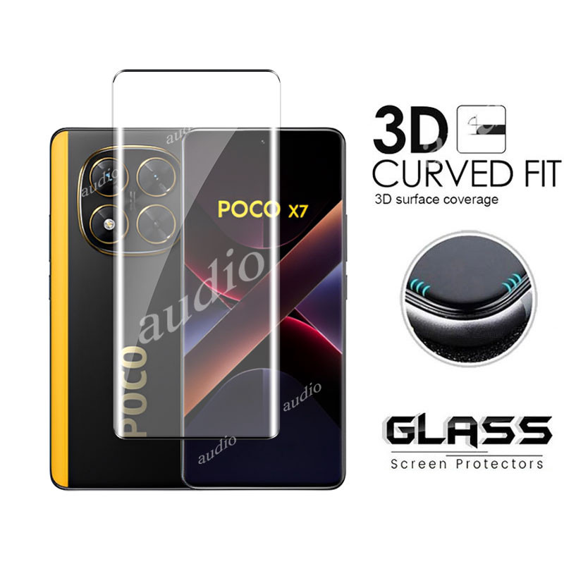 Poco x7 5G 2025 3D Màn Hình Uốn Nóng Mặt Trước Bảo Vệ Cho Xiaomi POCO x7 POCOX7 5G 2025 Kính Cường Lực Cho POCO x7 X 7 7X POCOX7 POCOX7 5G Màn Hình Chống Trầy Xước