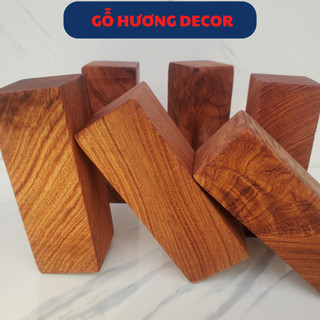 Gỗ Hương 4x4x12cm, miếng gỗ làm Resin Handmade, trang trí decor, ốp tường, kê chân tủ giường
