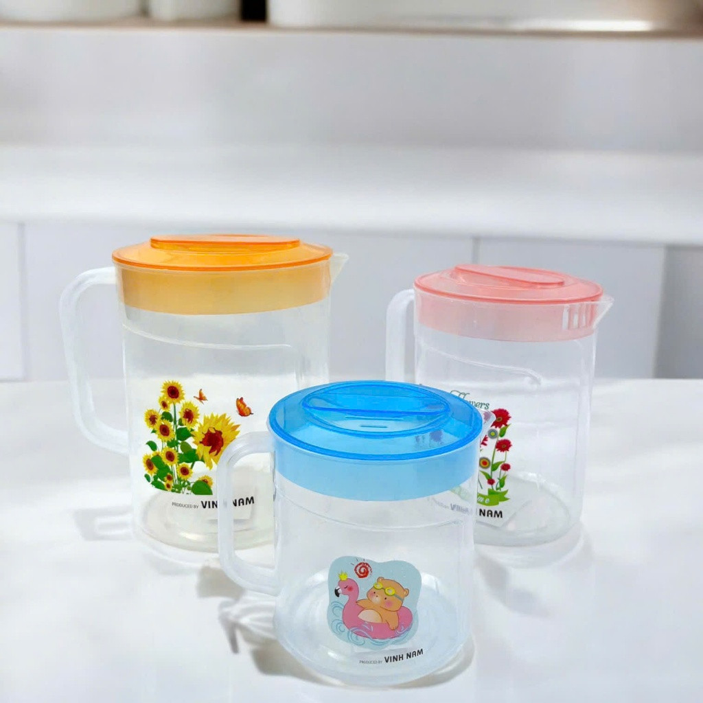 Ca Nhựa Trong Okinawa Có Nắp Vinh Nam Plastic Size 500ml 1000ml 1500ml Ca Nhựa Trong Mã 362-363-364