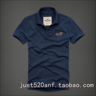 [Readystock] [Giảm giá hấp dẫn] Áo sơ mi polo ngắn tay in hình con mòng biển cổ điển Hollister dành cho nam