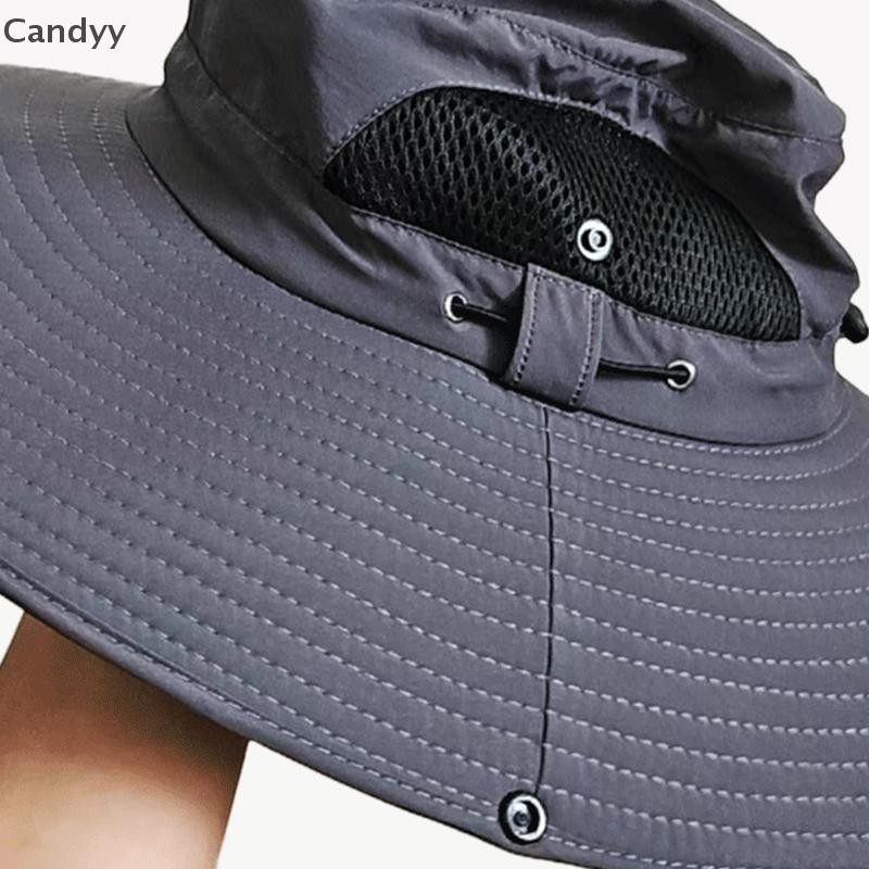 NDY Thời Trang Mùa Hè Mũ Chống Nắng Chống Tia UV Câu Cá Ngoài Trời Mặt Trời Rộng Vành Thoáng Khí Có Thể Tháo Rời Người Cá Mũ N