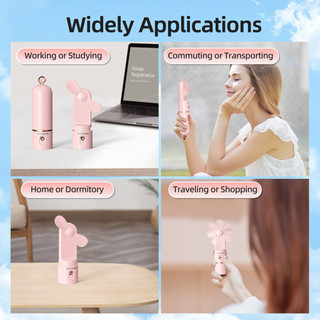 Quạt cầm tay mini dễ thương 3 tốc độ 2500mah GOOJODOQ có pin dự phòng Type-C