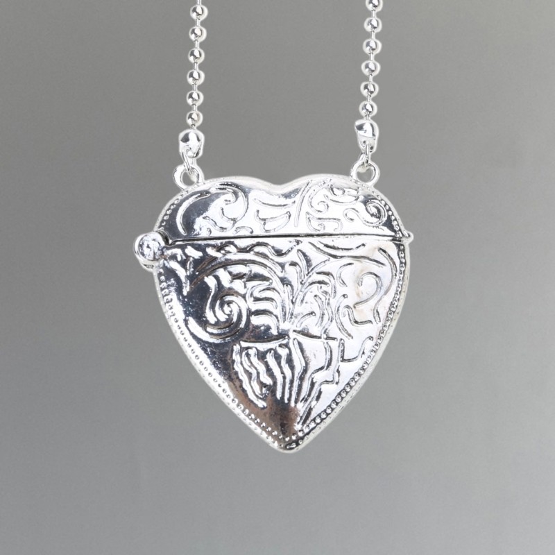 Stay Heart Locket và Túi đeo chéo Khắc Vòng cổ kim loại Hình mặt dây chuyền Dây chuyền Dây chuyền Thích hợp cho bộ nhớ Preservati