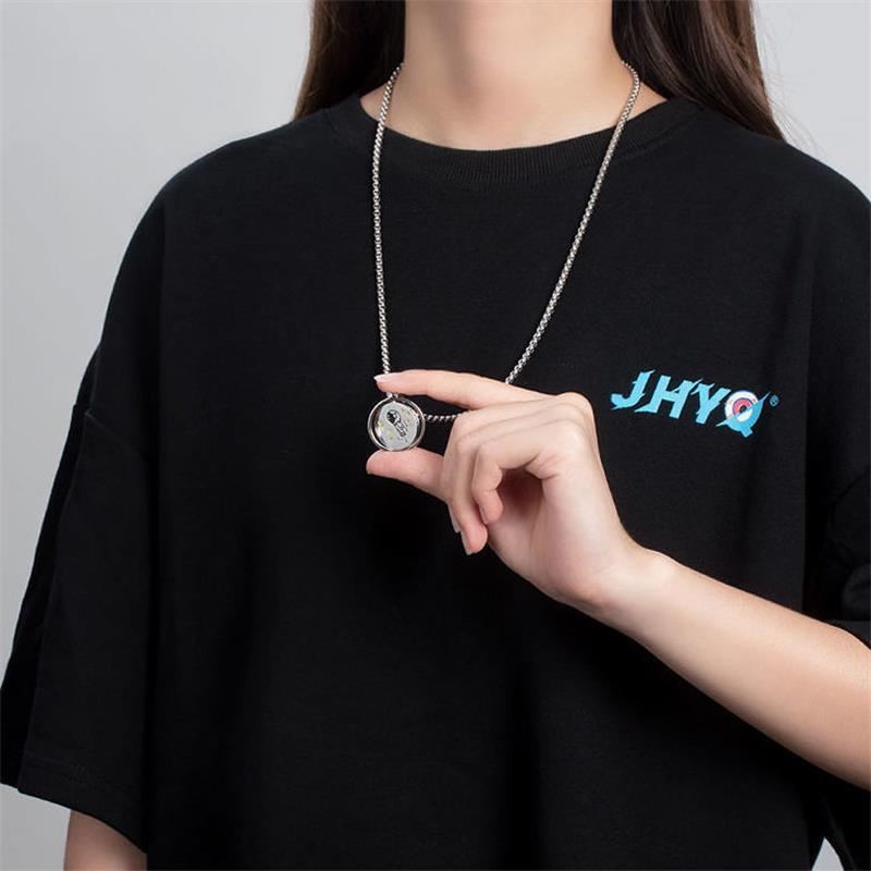 Xoay Được Phi Hành Gia Mặt Dây Chuyền Thép Titan Vòng Cổ Nam Nữ Độc Đáo Hip-Hop Áo Len Phụ Kiên