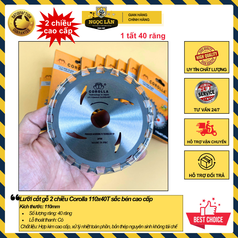 Lưỡi cắt gỗ 2 chiều cưa gỗ thịt, lưỡi cắt cốp pha 1 tất Corolla 110x40T sắc bén cao cấp