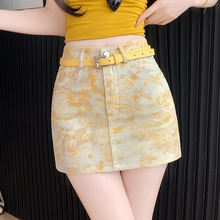 Thắt Lưng Cao Cấp Chữ A Váy Nữ Mùa Hè Nóng Cô Gái Ôm Hơn Nhìn Pettiskirt Váy Nhỏ Chặt