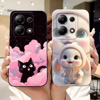 Vỏ Bảo Vệ Toàn Diện Cho Xiaomi Redmi Note 13 4G 5G Vỏ Hoạt Hình Dễ Thương Thỏ Mèo Bé Gái Trái Tim Mềm Cho Redmi Note13 Vỏ
