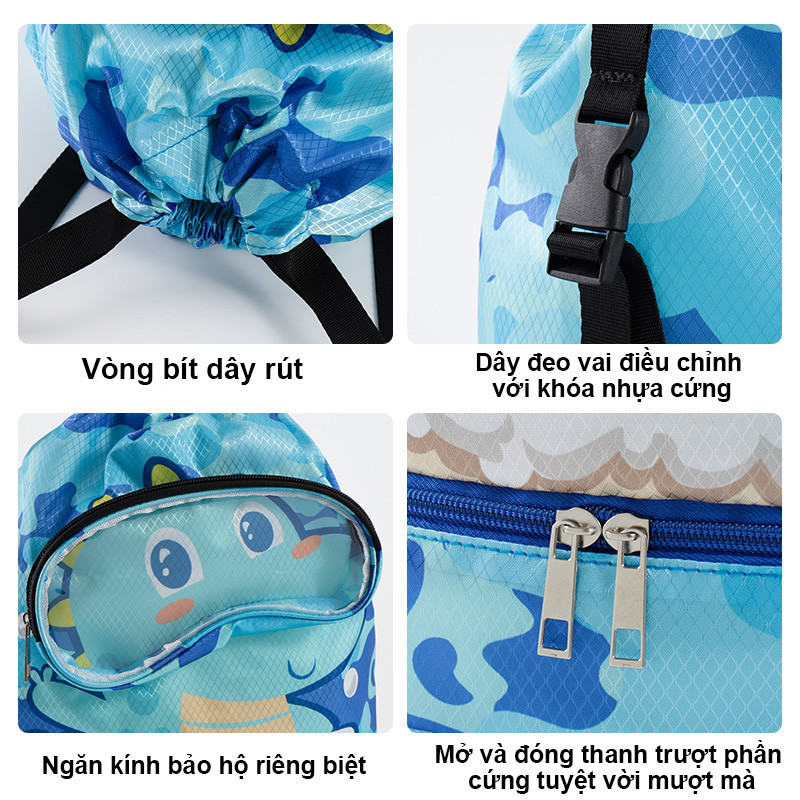 Balo Đựng Đồ Bơi,có Ngăn Khô Và Ướt Riêng Biệt, Ngăn Đựng Giày Độc Lập, Dung Lượng Lớn